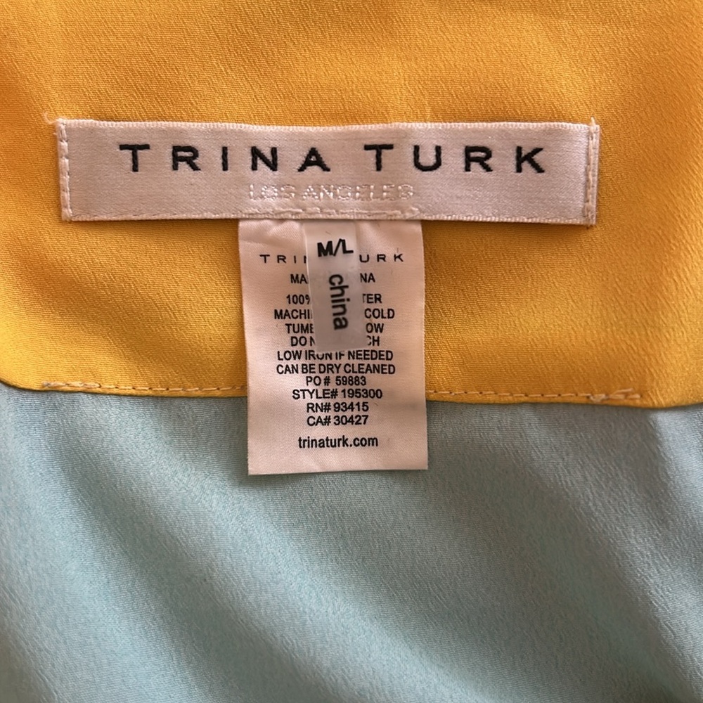 Trina Turk Multicolor Tropical V-Neck Tunic M/L - Picture 6 of 6
